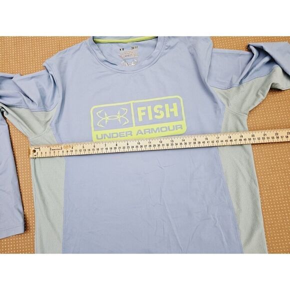 UNDER ARMOUR ISO CHILL HEATGEAR LOOSE FISHING SHIRT MENS Small Blue - Picture 10 of 12